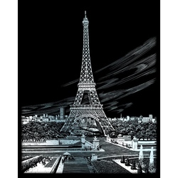 Set gravura pe folie argintie - Turnul Eifel