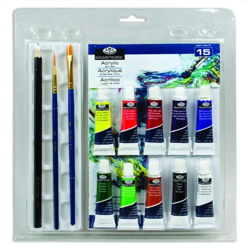 Trusa pictura simpla culori acrilic 15 piese