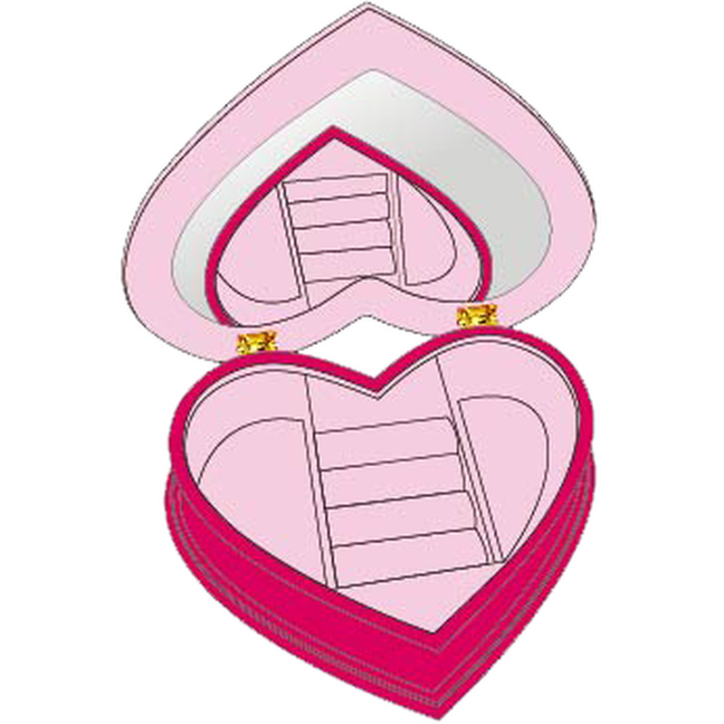 Caseta bijuterii in forma de inima compartimentata Minnie Mouse