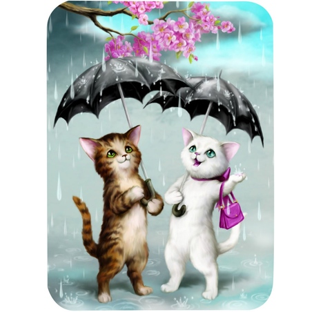 Felicitare Eclectic-Raining Cats. O felicitare draguta pentru cei dragi.