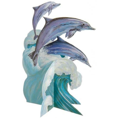 Felicitare 3D-Delfini. O felicitare draguta pentru cei dragi care expune viata marina.