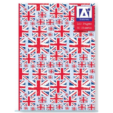 Caiet A5 80 file cu coperti cartonate model steag Marea Britanie