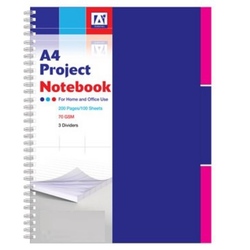 Caiet A4 cu spira, dictando, 100 file, 3 subiecte