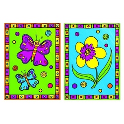 Primele mele minipicturi pe nr. Floare & fluture