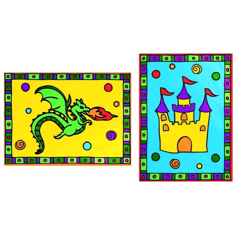 Primele mele mini picturi pe numere - Dragon & castel