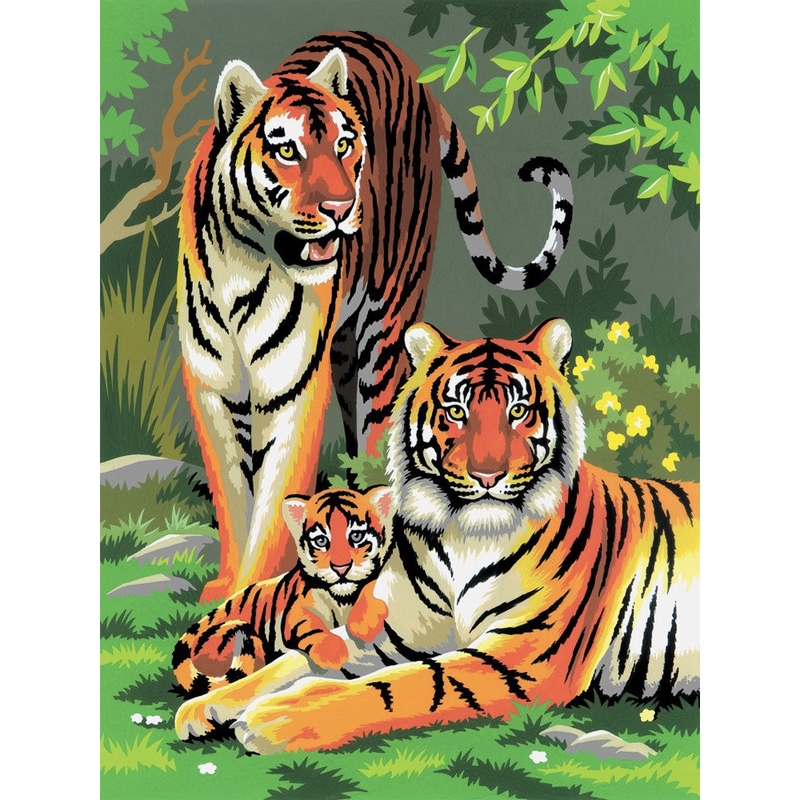 Prima mea pictura pe numere junior mica - Tigri