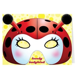 Felicitare cu masca Ladybird. o felicitare care va aduce bucurie pe chipul copiilor.