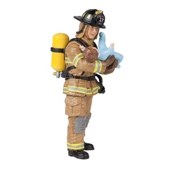 Figurina Papo-Pompier cu copil in brate