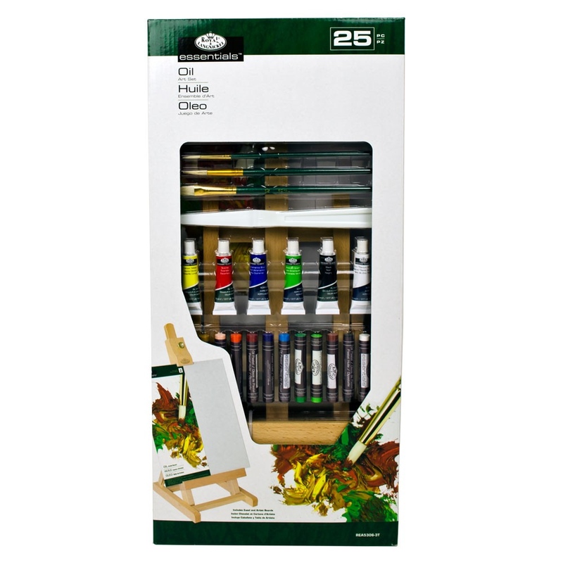 Trusa pictura ulei 25 piese cu sevalet 22x45x7 cm