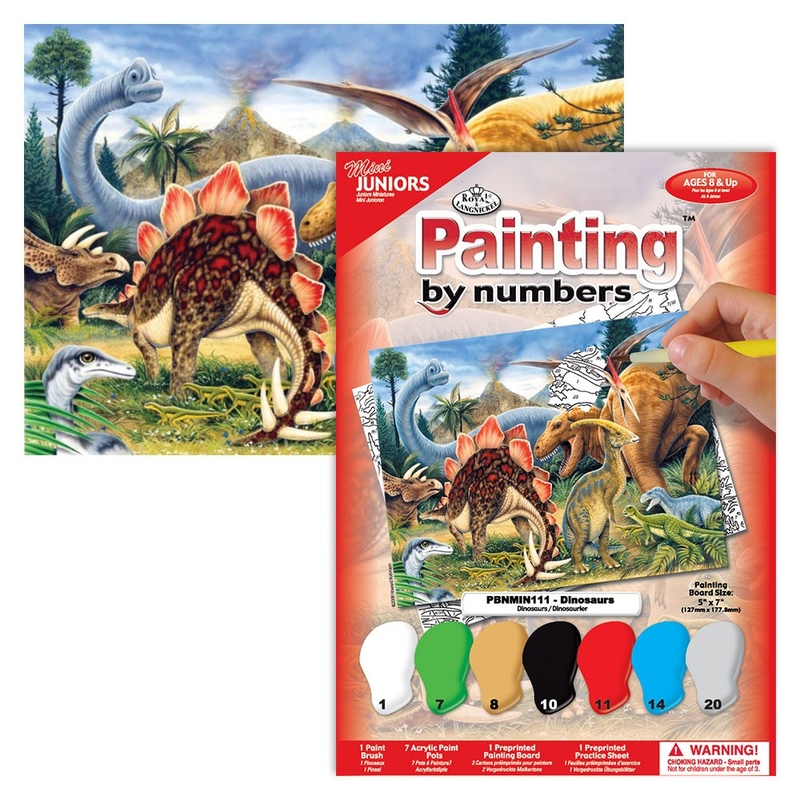 Prima pictura pe numere mica - Dinozauri