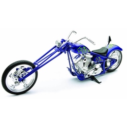 Motocicleta diecast tip Chopper, albastru
