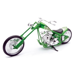 Motocicleta diecast tip Chopper, verde