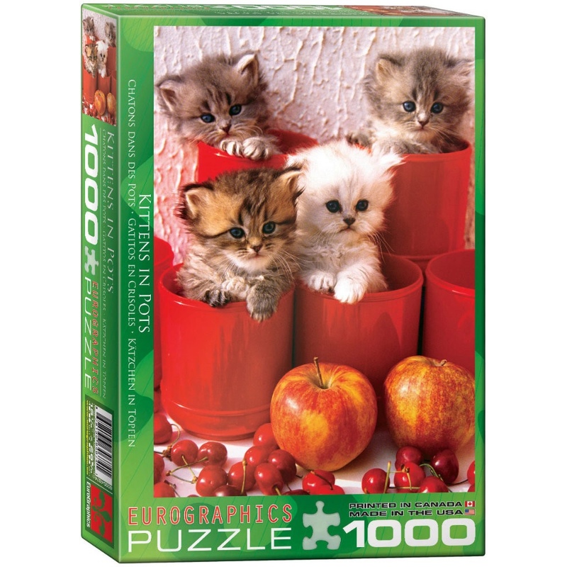 Puzzle 1000 piese Kittens in Pots