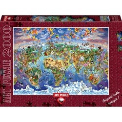 Puzzle 2000 piese World Wonders Illustrated Map - MARIA RABINKY