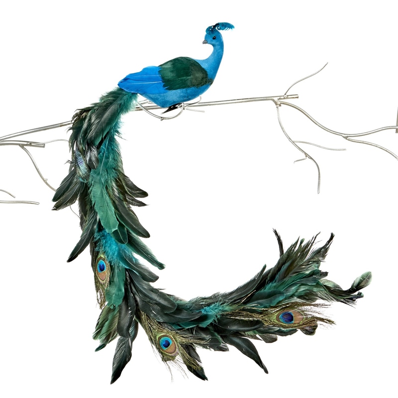 Paun decorativ 69 cm