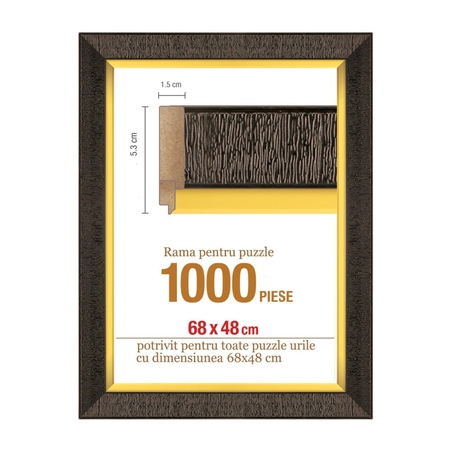 Rama puzzle 1000 p - maron auriu - grosime 5.3 h 1.5- 68 x 48 cm