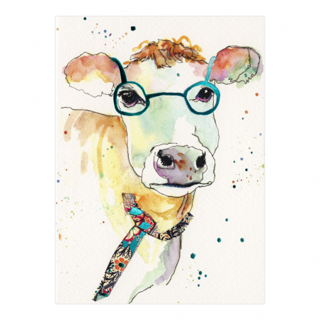 Felicitare Eclectic Watercolour Cow O felicitare perfecta pentru a fi daruita celor dragi.