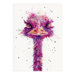 Felicitare Eclectic Watercolour Ostrich