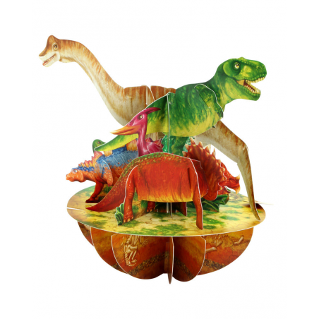 Felicitare 3D Pirouettes Santoro-Dinozauri. O felicitare speciala pentru copii si adulti