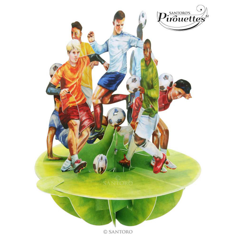Felicitare 3D Pirouettes Santoro-Fotbal. O felicitare 3D draguta care va surprinde prin excelenta.