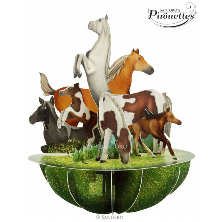 Felicitare 3D Pirouettes Santoro-Cai si ponei. O felicitare 3D perfecta pentru cei dragi.