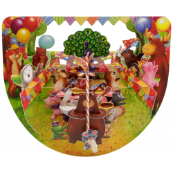 Felicitare 3D PopnRock Parada animalelor - o felicitare 3D, cu elemente interactive care este spiritul oricarei petreceri.