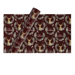 Hartie de impachetat model Tom Smith Ren 4 m - maro cu decor de reni