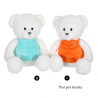 Ursulet alb - jucarie din plus cu vesta 35 cm, 2 modele disponibile de ursulet alb cu vesta bleu sau portocalie