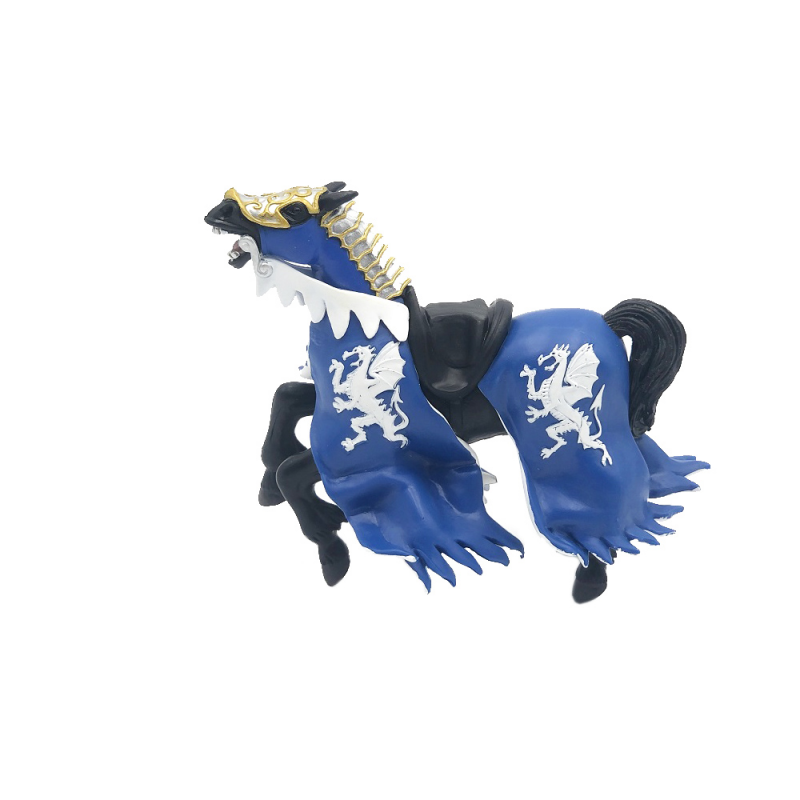 Calul regelui cu blazon dragon (albastru) - Figurina Papo