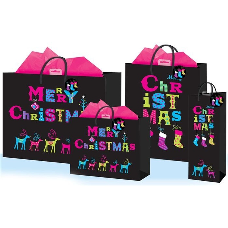 Punga iarna / Craciun -neagra cu folie holografica si culori vii L