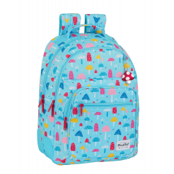 Rucsac fete cu adaptare la troler si din materiale reciclabile BlackFit8 Ciupercute Jad Flamande