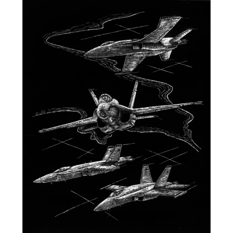 Set gravura pe folie argintie Avioane importator