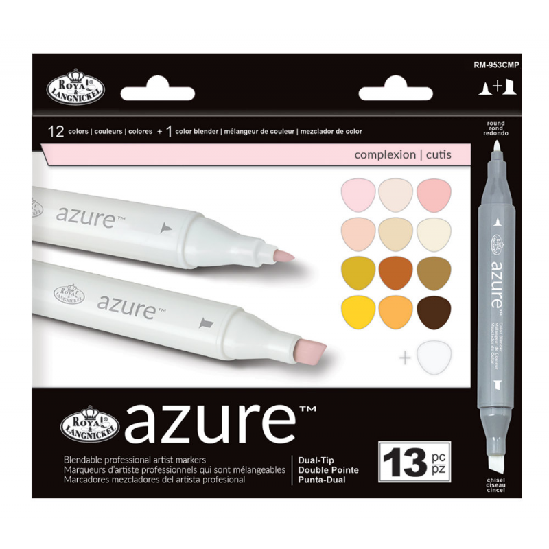 Set 13 markere Azure Dual Culori naturale portret