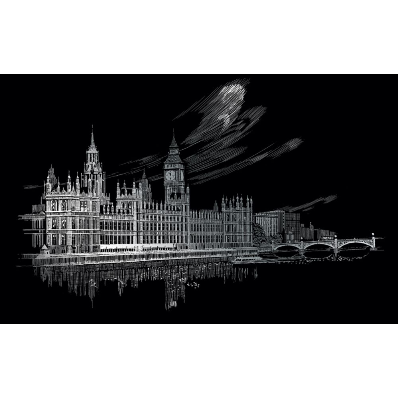 Set gravura - locuri celebre- Big Ben & Parlamentul UK