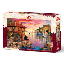 Puzzle 1500 piese The Mediterranean Harbour importator Jad Flamand
