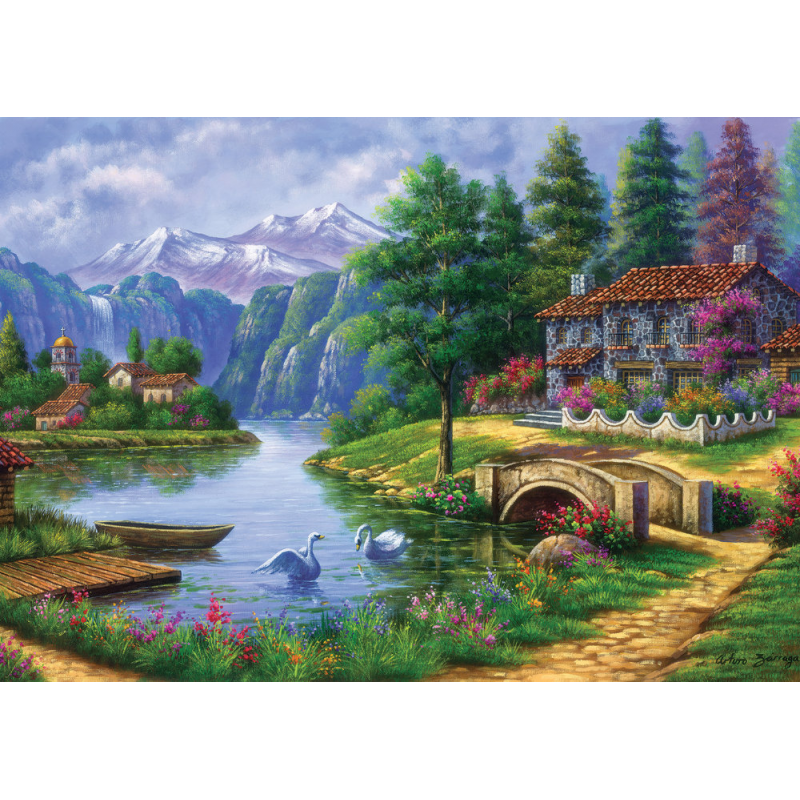Puzzle 1500 piese Village By Lake pentru tine si prietenii tai