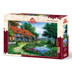 Puzzle 1500 piese Garden With Swans importator unic Jad Flamande