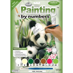 Prima mea pictura pe numere junior mic - Panda cu pui Jad Flamande