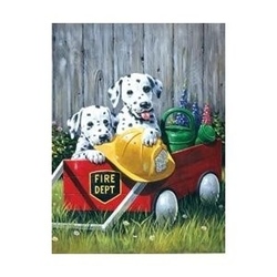 Prima mea pictura pe numere junior mica - Cateii Pompieri doar la jad Flamande