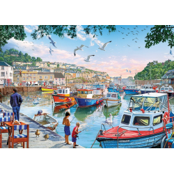 Puzzle 1000 piese The Little Fishermen At The Harbour-Steve Crisp pentru intreaga familie