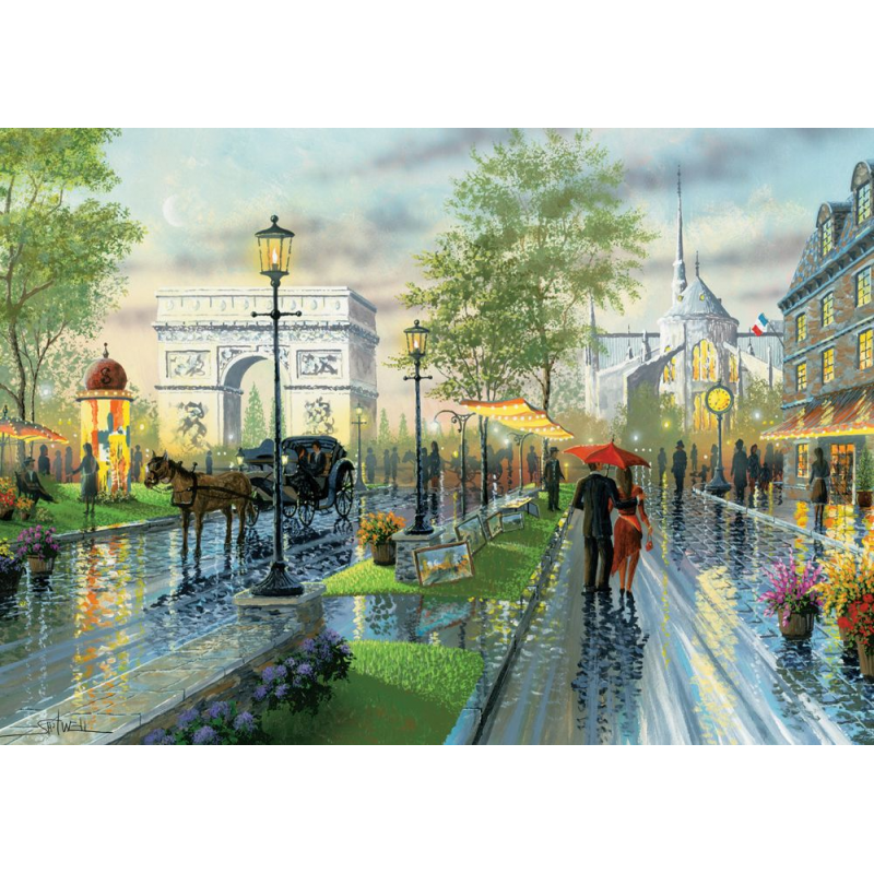 Puzzle 1000 piese Spring Walk, Paris-Ken Shotwell pentru intreaga familie