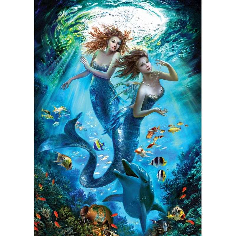Puzzle 500 piese - The Mermaids-Nadia Strelkina frumuseti marine