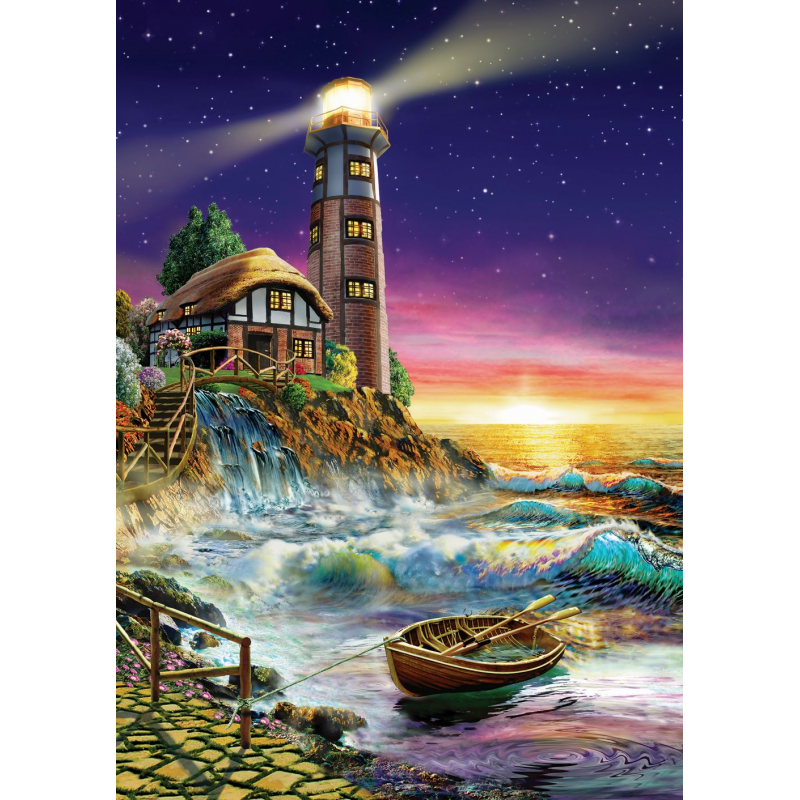 Puzzle 500 piese - Sunset By The Lighthouse-Adrian Chesterman pentru toata familia