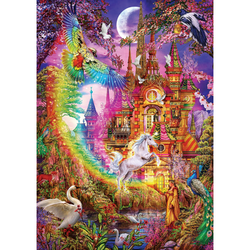 Puzzle 500 piese - Rainbow Castle-Ciro Marchetti pentru fetitele care indraznesc sa viseze