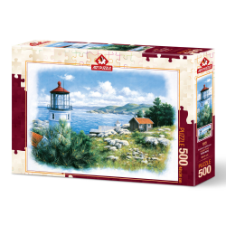 Puzzle 500 piese - Seafront Lighthouse-Peter Motz importator unic Jad Flamande
