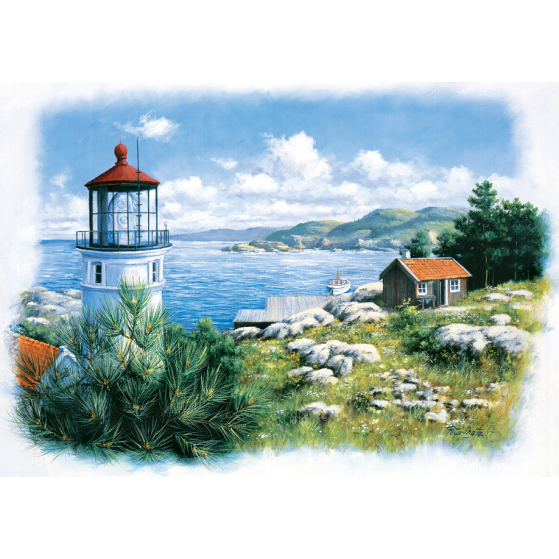 Puzzle 500 piese - Seafront Lighthouse-Peter Motz pentru seniori si intreaga familie