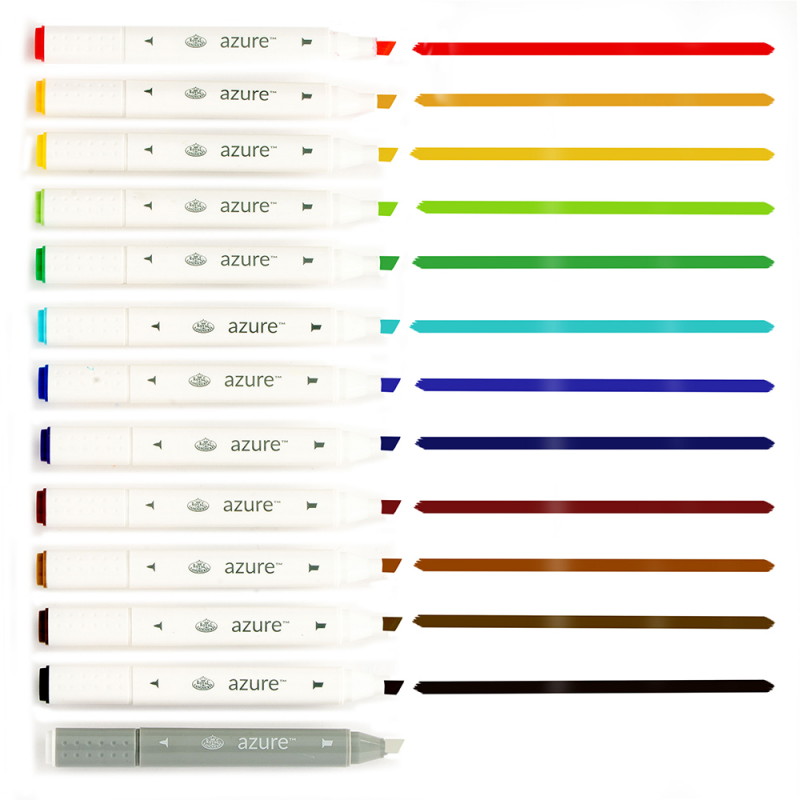 Set 13 markere profesionale Azure Culori de baza pentru arhitectori