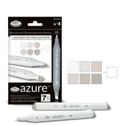 Set 7 markere Royal & Langnickel Azure DUAL Culori gri cald DESIGN INTERIOR