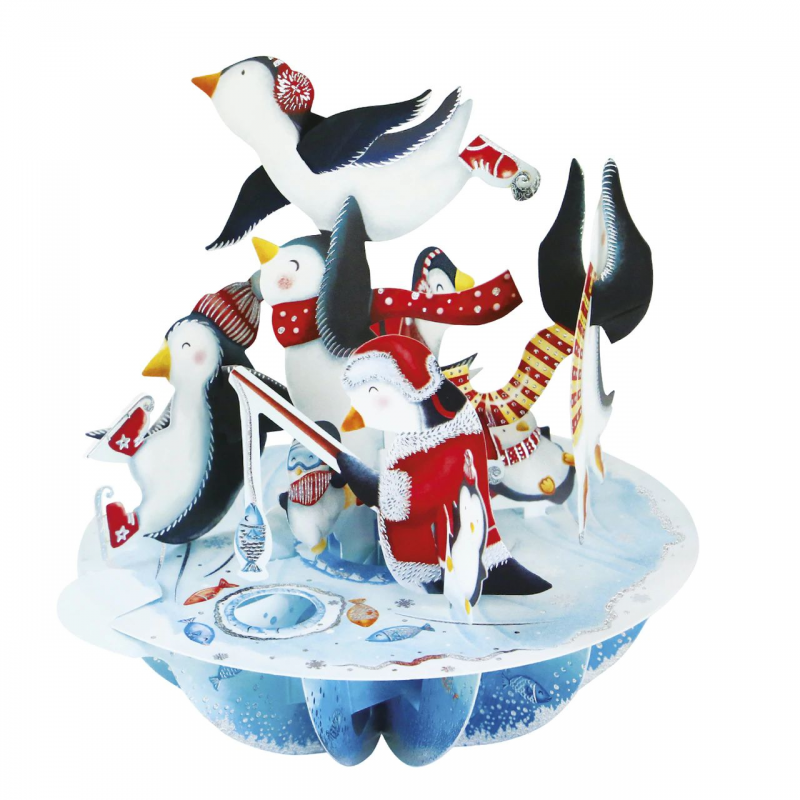 Pirouettes Felicitare 3D de iarna Pinguini