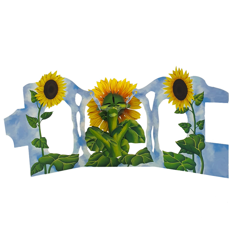 Felicitare 3D Swing Cards - Floarea soarelui perspectiva